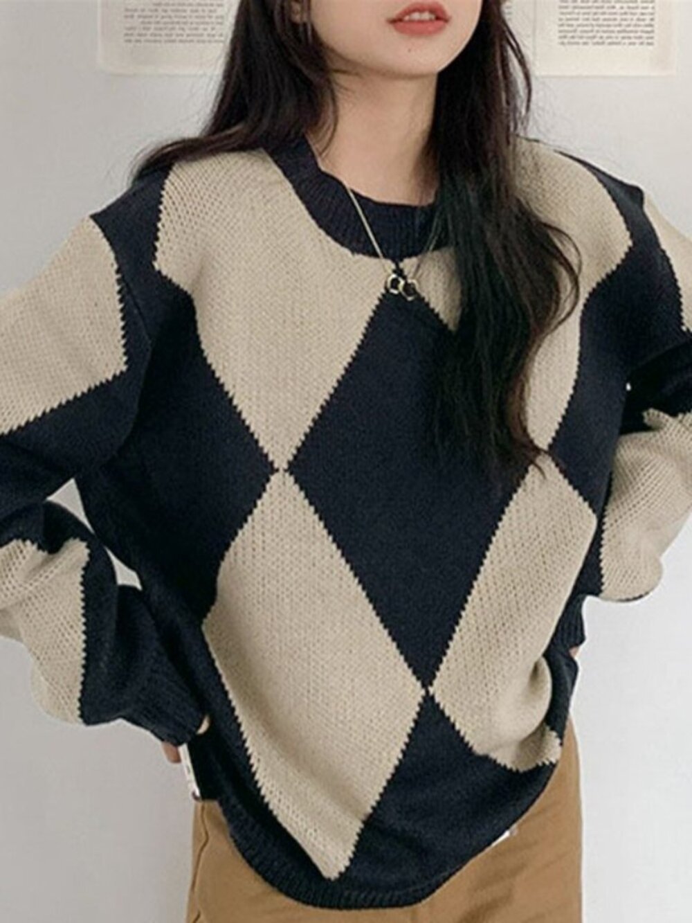 Argyle Knit Sweater